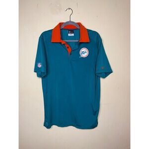 Nike NFL Miami Dolphins Dri-Fit Polo Shirt Onfield Apparel‎ Logo Mens Large